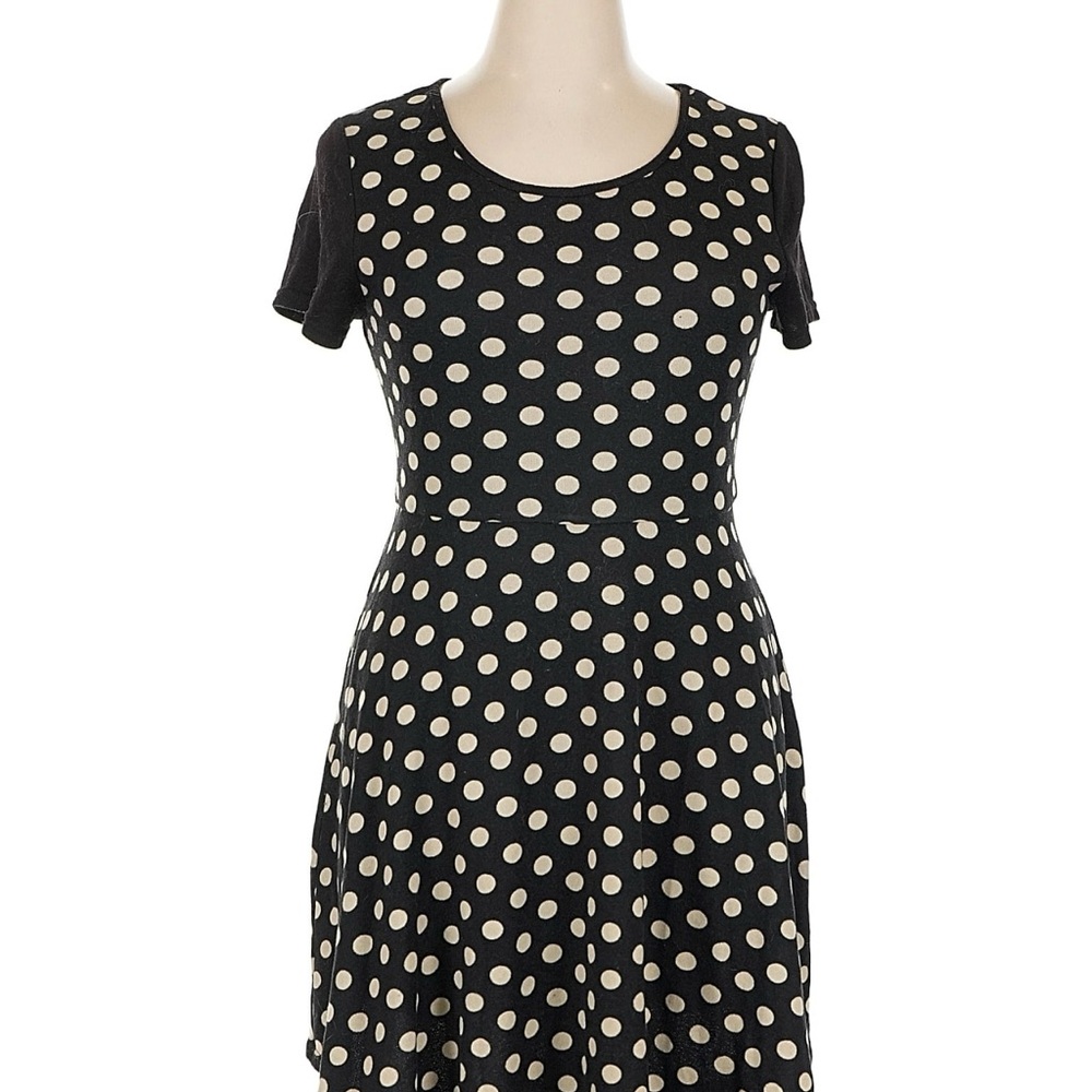 41 Hawthorn Black and Cream Polka Dot Mini Dress